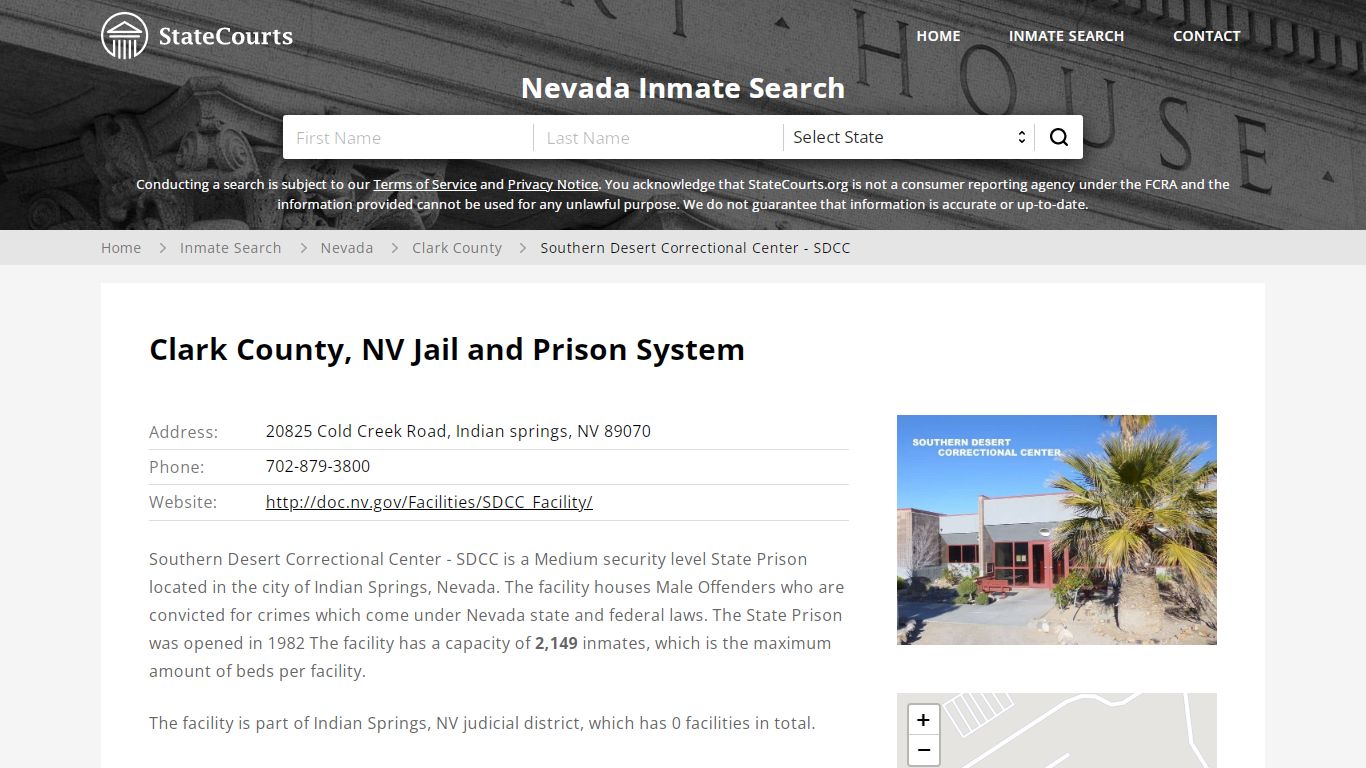 Southern Desert Correctional Center - SDCC Inmate Records ...